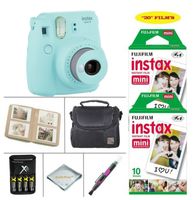 Fujifilm Instax Mini 9 Instant Camera (Ice Blue) + Fujifilm Instax Instant Film 20 Sheets + 4 Batteries & Charger + Photo Album + Convenient Case + More