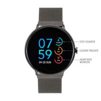 iTouch Sport Digital Smartwatch and Pedometer - Mesh Strap (Gunmetal)