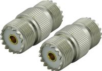 Super Power Supply® 2 Pack RF Connector Adapter UHF Female to UHF Female PL259 SO239 SO-239 Coax Coaxial Adaptor Coupler