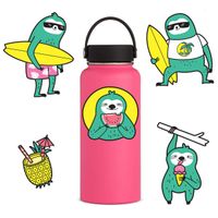VSCO Sloths Stickers for Teens Girls Women[5PCS] - Vinyl Holiday Surfing Beach Ocean Sunshine Sticker for Decoration Laptop Water Bottles HydroFlasks iPhone iPad MacBook Computer Guitar Luggage