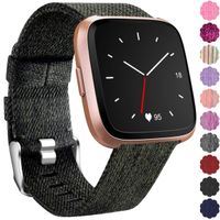 Maledan Replacement Bands Compatible with Fitbit Versa Smart Watch/Versa Lite/Versa SE for Men Women, Small, Dark Green
