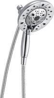 Delta Faucet 5-Spray H2Okinetic In2ition 2-in-1 Dual Hand Held Shower Head with Hose and Magnetic Docking, Chrome 58480-PK