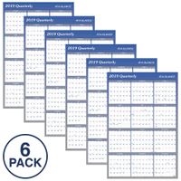 AT-A-GLANCE 2019 Yearly Wall Calendars / Planners, 36" x 24", Large, Erasable, Reversible, Horizontal/Vertical, Blue, 6 Pack (AZ1102)