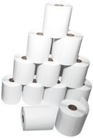 CompuLabel Direct Thermal Labels, 4-Inch x 2 Inch, White, Roll, Permanent Adhesive, Perforations Between Labels, 700 per Roll, 12 Rolls per Carton (530785)