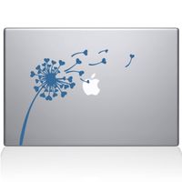 The Decal Guru 2045-MAC-15P-LB Dandelion Hearts Decal Vinyl Sticker, Light Blue, 15" MacBook Pro (2015 & Older)