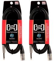 2 Hosa HSX-010 10 Foot Rean 1/4" TRS - XLR 3 Pin Male PRO Speaker Cables