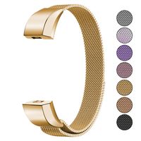 Mosonoi Compatiable with Fitbit Alta Bands, Adjustable Metal Bands Replacement Straps Fit for Fitbit Alta/Alta HR Smartwatch Women Men(Large, Gold)