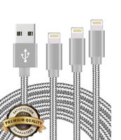 MFi Certified iPhone Charger Lightning Cable 3 Pack[3/6/10FT] Extra Long Nylon Braided USB Charging & Syncing Cord Compatible iPhone Xs/Max/XR/X/8/8Plus/7/7Plus/6S/6S Plus/SE/iPad/Nan More (3pack)