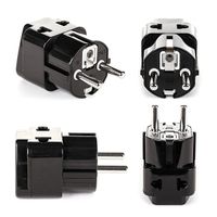 European Adapter Plug, OREI Travel Adaptor for Europe Schuko Countries 2 in 1, for Germany France Iceland Netherlands Russa Greece Spain - Safe Grounded Connection - Universal Socket - 4 Pack