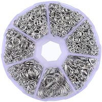 Supla Open Jump Rings 4mm 5mm 6mm 7mm 8mm 10mm 21 Gauge and 19 Gauge,Lobster Claw Clasp 12 x 7mm for jewlery Making findings (Dull Silver)