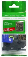 1/Pack LM Tapes - Premium 3/4" Gold Print on Black Label Compatible with Brother TZe-344 P-Touch Tape and Comes with a Great Tape Color/Size Guide for Easy reordering. 18mm 0.7 Laminated
