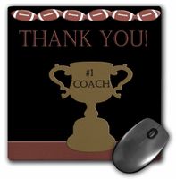 3D Rose"Football Thank You Coach" Matte Finish Mouse Pad - 8 x 8" - mp_16316_1