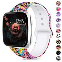 GeekSpark Bands Compatible with Fitbit Versa/Versa 2/Versa Lite SE,Soft Silicone Fadeless Pattern Printed Wristband Versa Smart Fitness Watch, Women Men