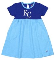 OuterStuff MLB Little Girls Kids 7th Inning Twirl Dress, Kansas City Royals, Medium 5-6