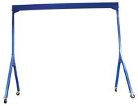 Vestil AHS-8-20-16 Steel Adjustable Height Gantry Crane, 8000 lbs Capacity, 20' Length x 10" Height Beam, 127"-193" Usable Height