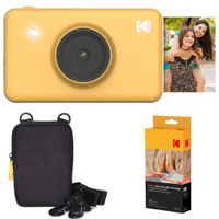 Kodak Mini Shot Instant Camera (Yellow) Basic Bundle + Paper (20 Sheets) + Deluxe Case
