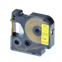 NineLeaf 1 Pack Black on Yellow Vinyl Label Tape Compatible for DYMO 18432 Rhino LabelManager 210D 360D 420P Label Maker,12mm(1/2") x5.5m(18ft)