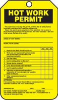 Accuform TCS372CTP PF-Cardstock Confined Space Tag, Legend"Hot Work Permit", 5.75" Length x 3.25" Width x 0.010" Thickness, Black on Yellow (Pack of 25)