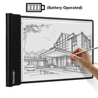 A4 Light Box Wireless Artcraft Tracing Pad Battery Operated Ultra-Thin Light Pad Physical Button Control Brightness Dimmable with Memory Function for Tatoo Drawing Sketching Designing Painting