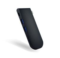 BaseQi MacDock USB-C Hub Ninja Stealth SD Slot, USB Type C Hub with Power Delivery for Charging, SD Card Reader, 2 USB 3.0 Ports