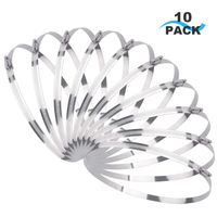 LOKMAN 5 Inch Stainless Steel Duct Clamp Worm Gear Adjustable 120-140mm Hose Clamp, Pack of 10 (ID. 5 Inch)