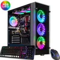 CUK Stratos Gamer PC (AMD Ryzen 7 2700, 16GB DDR4 RAM, 1TB NVMe SSD, NVIDIA GeForce RTX 2070 8GB, 600W Gold PSU, Windows 10) Gaming Desktop Computer with 7 RGB Lotus Fans