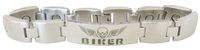 Biker Stainless Steel Men's Link Magnetic Therapy Bracelet