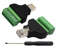 zdyCGTime RJ45 Male Plug to 8P 8C Female Bolt Screw Type terminals Ethernet Net Network Plug Cable for AV CCTV UTP DVR Cat5 Cat5e Cat6 Cat7 in-Line Coupler 300V 8A(2 Pack/M)