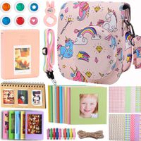 Case & Accessories Compatible with Fujifilm Instax Mini 9 8 8+ Instant Polaroid Film Camera, Bundle Pack Include Albums, Filters, Strap&Other Accessories [Rainbow & Unicorn,9 Items Kit] by SAIKA