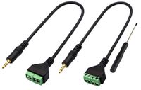 zdyCGTime 3.5mm Screw Terminal Block Cable 3.5mm (1/8inch) Stereo TRRS Audio Male to 4 Pin/Way Female Bolt Screw Headphone Balum Converter Adapter Cable（30CM/2Packs) (4Pole/M)