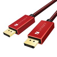 DisplayPort Cable, ivanky 6.6 feet DP Cable [2K@165Hz, 2K@144Hz, 4K@60Hz] Braided Display Port Cable High Speed DisplayPort to DisplayPort Cable Compatible PC, Laptop, TV, Gaming Monitor - Red