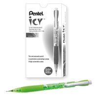 Pentel Icy Mechanical Pencil, 0.7mm, Tinted Lime Green Barrel, Box of 12 (AL27TK)