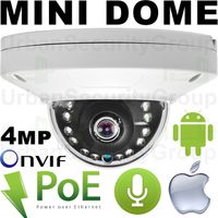 USG Business Grade 4MP 2592x1520 Ultra HD IP Network Dome Security Camera : 2.8mm Wide Angle Lens : Power Over Ethernet : ONVIF : Outdoor Indoor Low Profile Discreet Dome : 12x IR LEDs : View Remotely