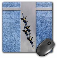 3dRose LLC 8 x 8 x 0.25 Inches Mouse Pad, Blue Angels at an Airshow in Southern Utah with Blue/Gray (mp_45372_1)