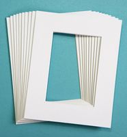 Pack of 25 WHITE 5x7 Picture Mats Matting with White Core Bevel Cut for 4x6 Pictures