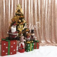 TRLYC Rose Gold 4 Width x6.5FT Height Wedding Sequin Backdrop Curtain
