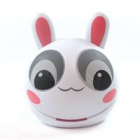 Impecca Portable Mini Character Rabbit Speakers for iPod iPad MP3 Players Laptops and Tablets (White/pink)