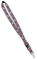 Moose Pet Wear Washington State University Lanyard - Cougar Argyle - Satin Keychain Necklace, ID Badge Holder - 3/4 Inch