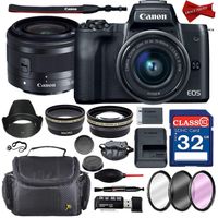 Canon EOS M50 Mirrorless Digital Camera with 15-45mm Lens Video Kit (Black) with Complete Accessory Bundle (22 Items)