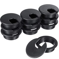 SATINIOR 10 Packs Black Desk Cable Wire Grommet Cord, PC Computer Desk Plastic Grommet Cord, Tidy Cable Hole Cover Organizers (50 mm/ 2 Inch Mounting Hole Diameter)