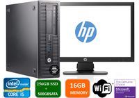 HP Prodesk 600 G1 SFF Slim Business Desktop Computer, Intel I5-4570 3.20 GHz, 16GB RAM, 256GB SSD + 500gb SATA Drive,with 22" P221 HP Monitor, DVD, USB 3.0, Windows 10 Pro 64 Bit (Renewed)
