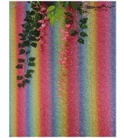 Rainbow-4FTx8FT 2Pack Sequin Backdrop Glitter Photography Backdrop 48x96-Inch-Multicolor Energetic Sequin Shower Birthday Wedding Party Backgrounds-190625J