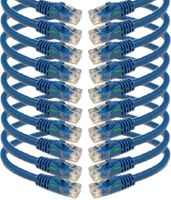 iMBAPrice - 100 ' Cat5e RJ45 Network Ethernet Patch Cable, (10 Pack), Blue (IMBA-CAT5-100GY-10PK)