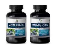 Supplements for Vision - Maximum Vision Premium Complex with Lutein Bilberry and Grape Seed - Grape Seed antioxidant - 2 Bottle 120 Capsules