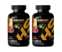 Male Support Supplement - Black MACA 1000MG - Extra Strength Formula - Potent Mood and Energy Booster - maca Dietary Supplement - 2 Bottles (180 Capsules)