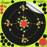 Splatterburst Targets -12 inch Adhesive Stick & Splatter Reactive Shooting Targets - Gun - Rifle - Pistol - Airsoft - BB Gun - Pellet Gun - Air Rifle (50 Pack)