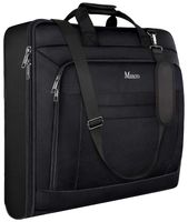 Carry On Garment Bag, Garment Bags for Travel Business Trips with Shoulder Strap, Mancro Waterproof Foldable Luggage Suit Bags for Men Women, 2 in 1 Hanging Suitcase for Dresses, Suits, Coats (Black)