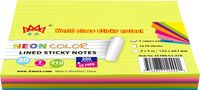 4A Sticky Notes,6 x 8 Inches,Large Size,7 Neon Color Assorted,Lined,Self-Stick Notes,210 Sheets/Pad,1Pad/Pack,4A 608-N-L-210