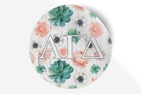 Alpha Gamma Delta Sticker Greek Sorority Decal for Car, Laptop, Windows, Officially Licensed Product, Monogram Design 5" x 5" - Succulents Floral
