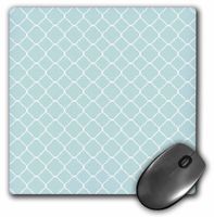 3dRose Sky Blue and White Quatrefoil Mouse Pad (mp_192663_1)